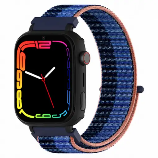 Smartwatch KIDS PRO GPS & videollamadas negro/correa tela negra y azul