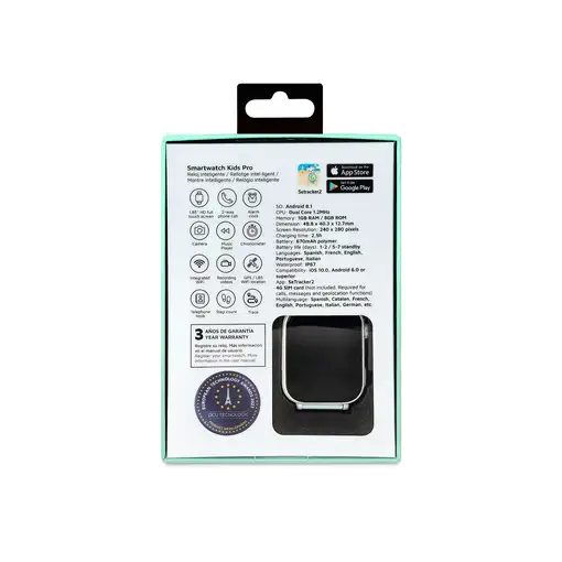 Smartwatch KIDS PRO GPS & videollamadas negro/correa tela verde