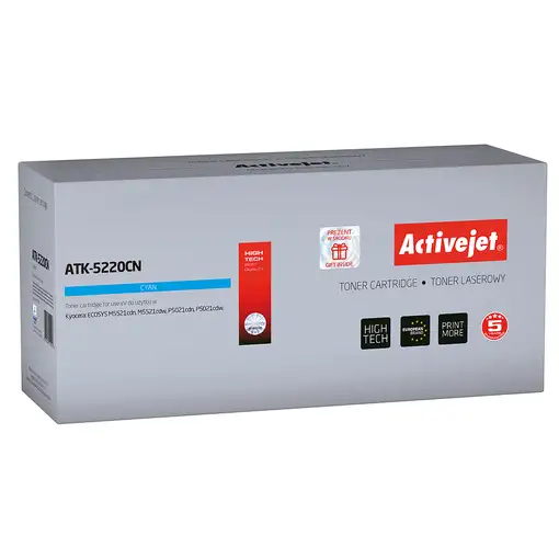 Activejet Cartucho de tóner ATK-5220CN (repuesto Kyocera TK-5220C; Supreme; 1200 p