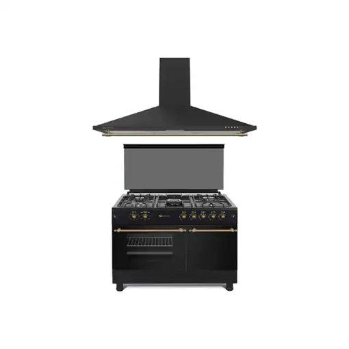 SOLTHERMIC® PACK COCINA GAS F9LT50G2 PORTABOMBONA NEGRA RÚSTICA + CAMPANA H90PR