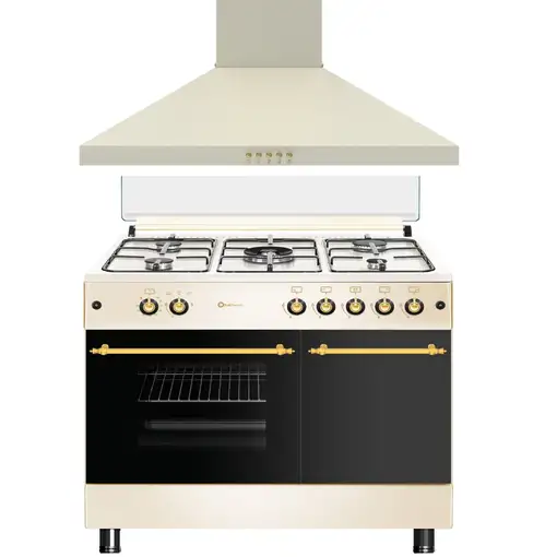 SOLTHERMIC® PACK COCINA GAS CREMA PORTABOMBONA 90X60 + CAMPANA CREMA DE 90