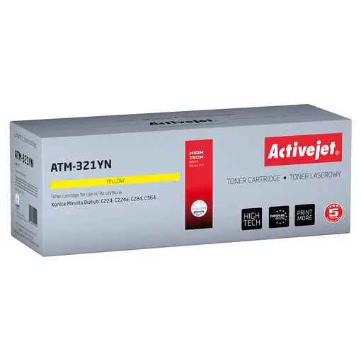 Activejet Cartucho de tóner ATM-321YN (reemplazo de Konica Minolta TN321Y; Supreme