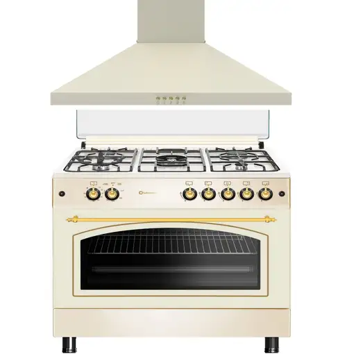 SOLTHERMIC® PACK COCINA GAS CREMA RÚSTICA 90X60 + CAMPANA CREMA DE 90