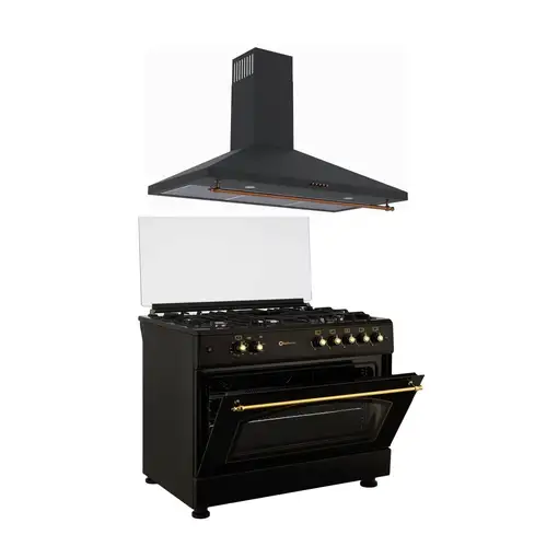 SOLTHERMIC® PACK COCINA GAS F9L50G2RB HORNO PANORAMICO NEGRA + CAMPANA H90PR