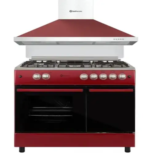 SOLTHERMIC® PACK COCINA GAS ROJA PORTABOMBONA F9LT50G2 + CAMPANA 90 ROJA