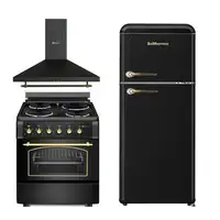 SOLTHERMIC® PACK COCINA ELÉCTRICA NEGRA + CAMPANA 60 + FRIGO RETRO 1,47 F2PR147N