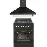 SOLTHERMIC® PACK COCINA GAS F6S40E5RB CON HORNO ELÉCTRICO + CAMPANA 90