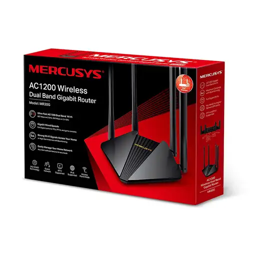 Mercusys MR30G router inalámbrico Gigabit Ethernet Doble banda (2,4 GHz / 5 GHz) N