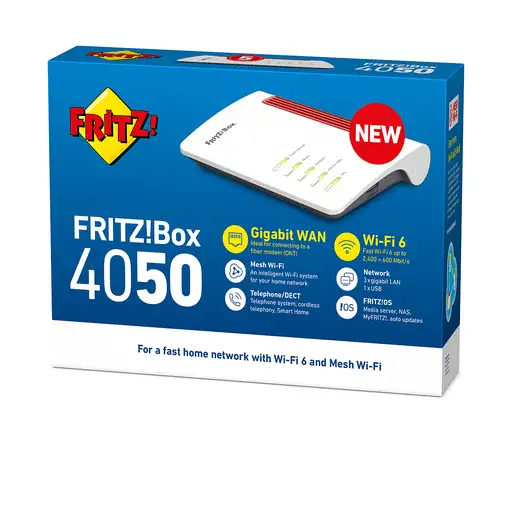 FRITZ!Box 4050 International router inalámbrico Doble banda (2,4 GHz / 5 GHz)