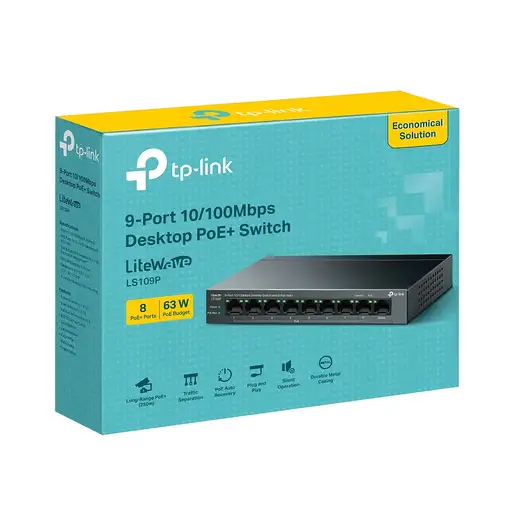 TP-Link LiteWave LS109P switch No administrado Fast Ethernet (10/100) Energía sobr