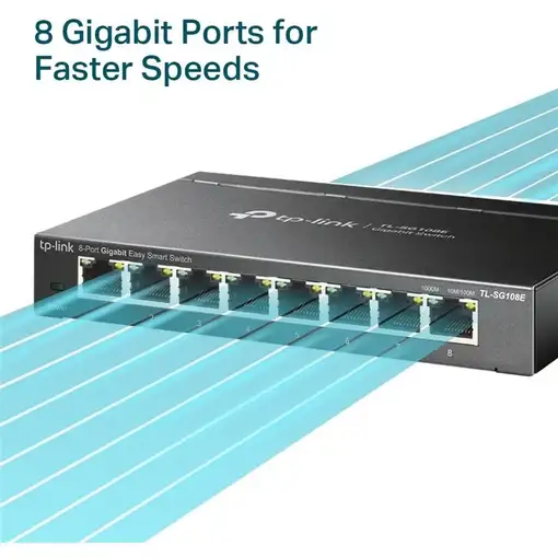 TP-Link TL-SG108E Gestionado L2 Gigabit Ethernet (10/100/1000) Negro