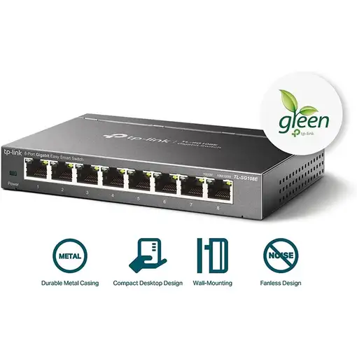 TP-Link TL-SG108E Gestionado L2 Gigabit Ethernet (10/100/1000) Negro