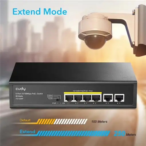 Cudy FS1006P switch No administrado Fast Ethernet (10/100) Energía sobre Ethernet