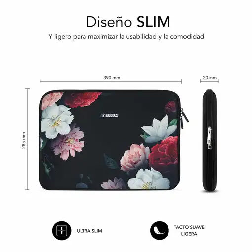 Funda Ordenador Neopreno Trendy Sleeve Neo Flowers 15.6\