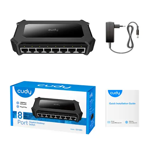 Cudy GS108D switch Gigabit Ethernet (10/100/1000) Negro
