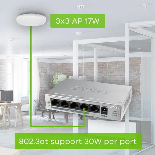 Zyxel GS1005HP No administrado Gigabit Ethernet (10/100/1000) Energía sobre Ethern