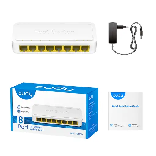 Cudy FS108D switch Fast Ethernet (10/100) Blanco