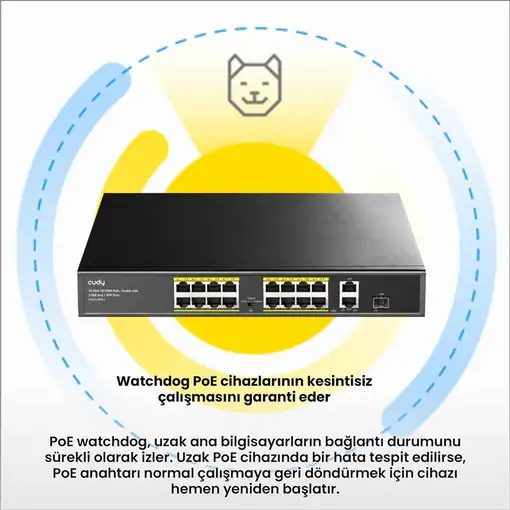 Cudy FS1018PS1 switch Fast Ethernet (10/100) Energía sobre Ethernet (PoE) Gris