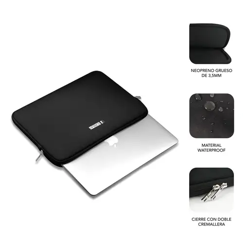 Funda Ordenador Business Laptop Sleeve Neoprene V2 15\ Negro