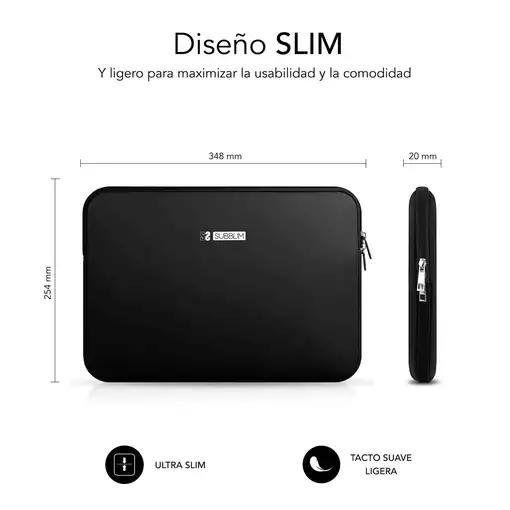 Funda Ordenador Business Laptop Sleeve Neoprene V2 15\ Negro