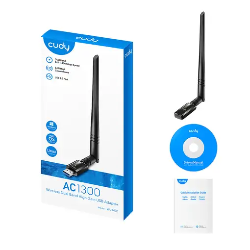 Cudy WU1400 adaptador y tarjeta de red WLAN 867 Mbit/s