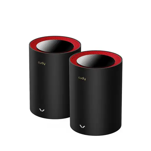Cudy M3000 2-Pack Doble banda (2,4 GHz / 5 GHz) Wi-Fi 6 (802.11ax) Negro, Rojo 1 I