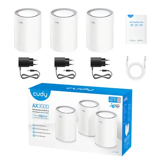 Cudy AX3000 Wi-Fi 6 Mesh 2.5G Solution Doble banda (2,4 GHz / 5 GHz) Wi-Fi 6 (802.