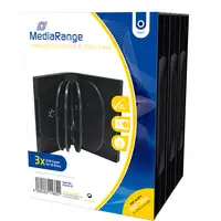 MediaRange BOX35-10 funda para discos ópticos Funda de DVD 10 discos Negro