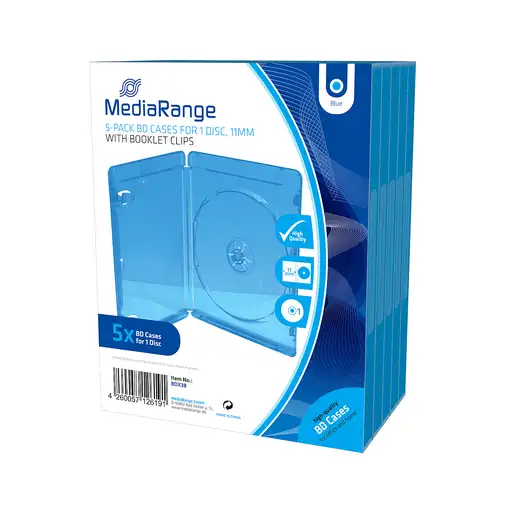 MediaRange BOX38 funda para discos ópticos Estuche de plástico para Blu-ray 1 disc