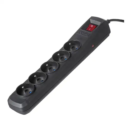 Activejet ACP-5GN 1,5M CZ base múltiple 5 salidas AC Interior Negro