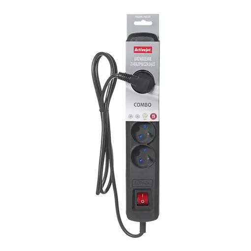 Activejet ACP-5GN 1,5M CZ base múltiple 5 salidas AC Interior Negro