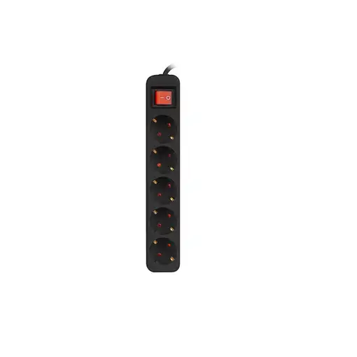 Lanberg PS1-05F-0300-BK base múltiple 3 m 5 salidas AC Interior Negro
