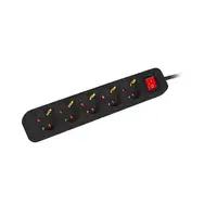 Lanberg PS1-05F-0300-BK base múltiple 3 m 5 salidas AC Interior Negro