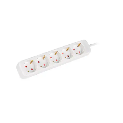 Lanberg PS0-05F-0300-W base múltiple 3 m 5 salidas AC Interior Blanco
