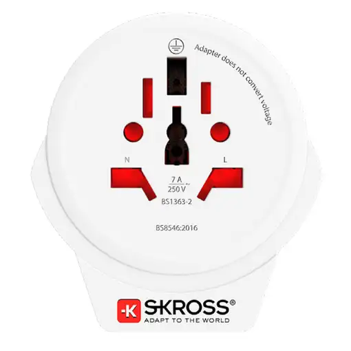 Skross 1.500267 adaptador de enchufe eléctrico Tipo G (RU) Universal Blanco