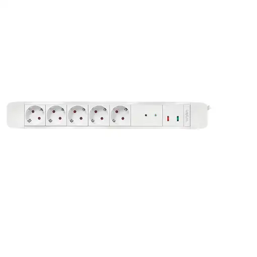 LogiLink LPS402 base múltiple 1,5 m 5 salidas AC Interior Blanco