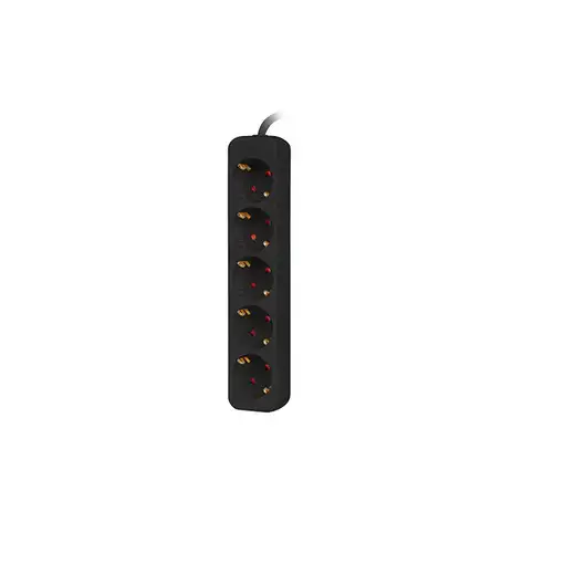 Lanberg PS0-05F-0150-BK base múltiple 1,5 m 5 salidas AC Interior Negro