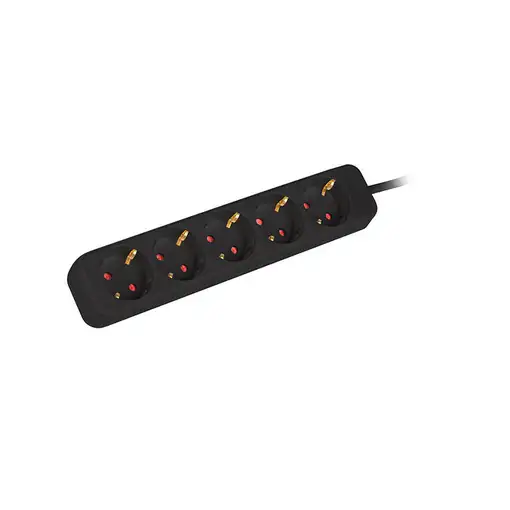 Lanberg PS0-05F-0300-BK base múltiple 3 m 5 salidas AC Interior Negro