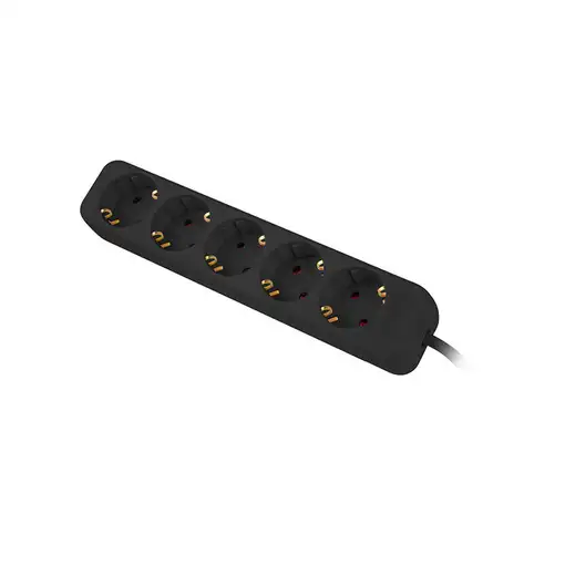Lanberg PS0-05F-0300-BK base múltiple 3 m 5 salidas AC Interior Negro
