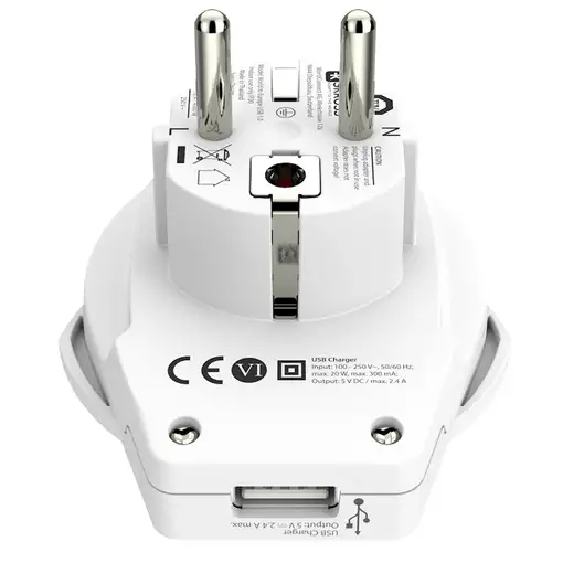 Skross 1.500266 adaptador de enchufe eléctrico Tipo F Universal Blanco
