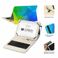 Funda Con Teclado Micro Usb Keytab Usb 11\ Triangulos