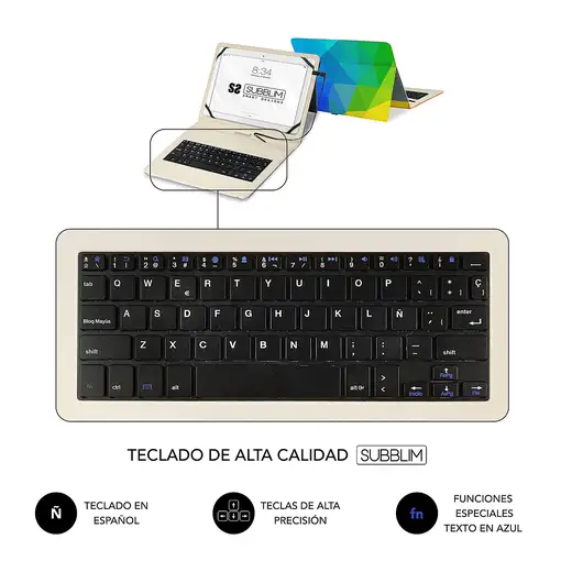 Funda Con Teclado Micro Usb Keytab Usb 11\ Triangulos