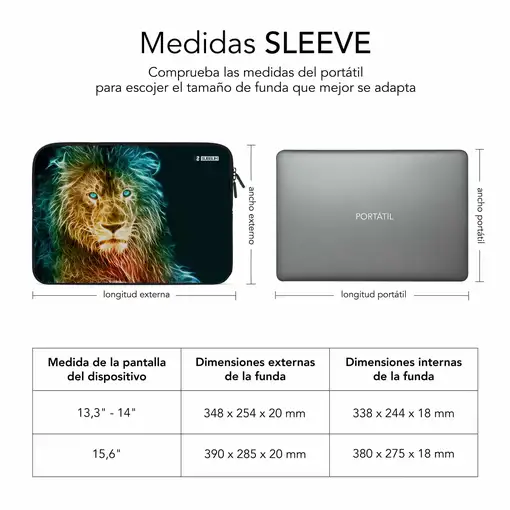 Funda Ordenador Neopreno Trendy Sleeve Neo Lion 15.6\