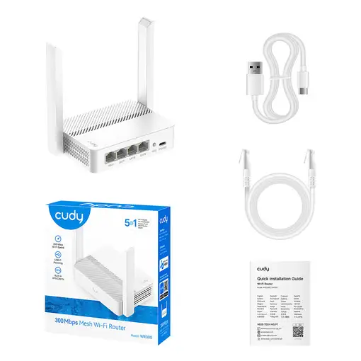 Cudy WR300 router inalámbrico Ethernet rápido Banda única (2,4 GHz) Blanco