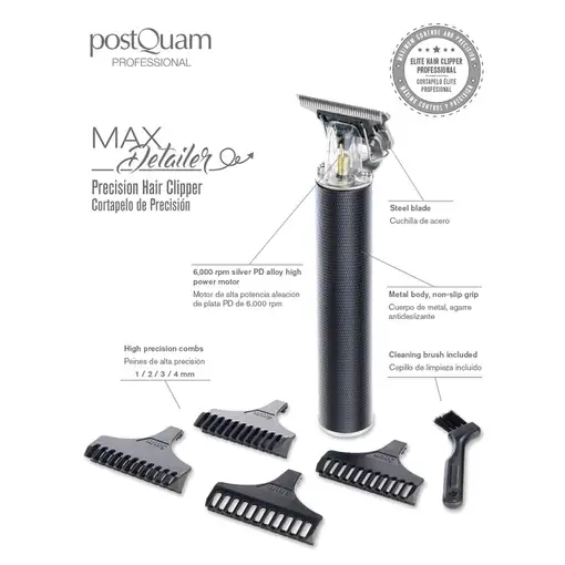 PostQuam PQPAE6004 cortadora de pelo y maquinilla Negro