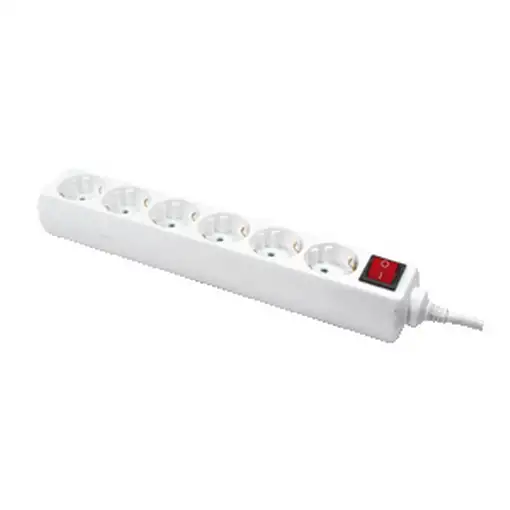 LogiLink LPS202 base múltiple 1,5 m 6 salidas AC Blanco