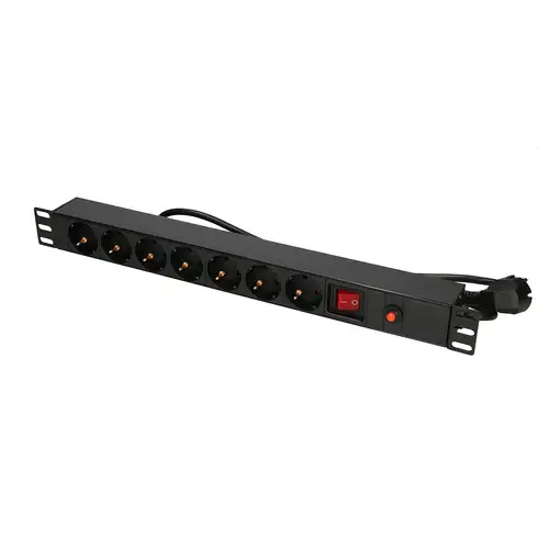 Extralink Enchufe multiple EXPDU7EU SW 19" 1U, enchufes 7 EU, con switch, 2m