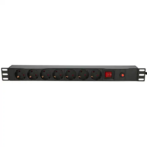Extralink Enchufe multiple EXPDU7EU SW 19" 1U, enchufes 7 EU, con switch, 2m