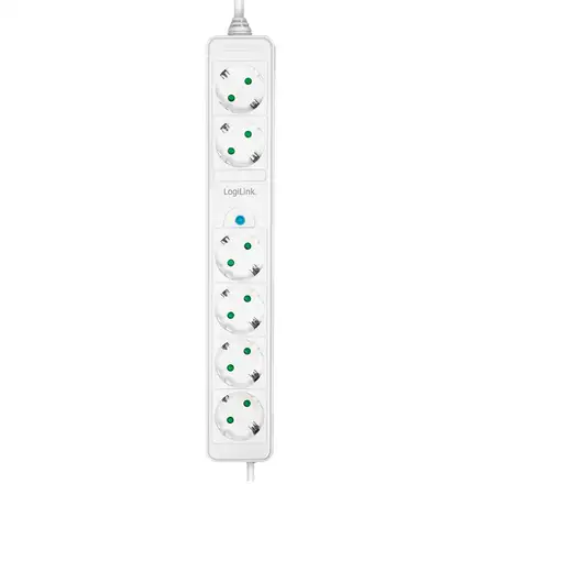 LogiLink LPS271 base múltiple 1,5 m 6 salidas AC Interior Blanco