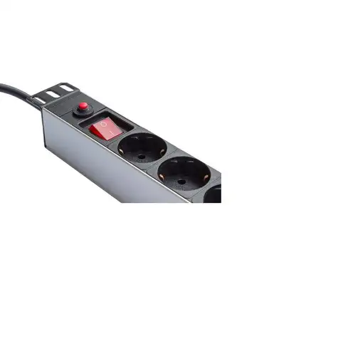 Alcasa GC-N0087 base múltiple 1,8 m 8 salidas AC Interior Negro, Plata